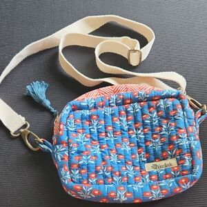 Red and Blue Geometric Crossbody Bag